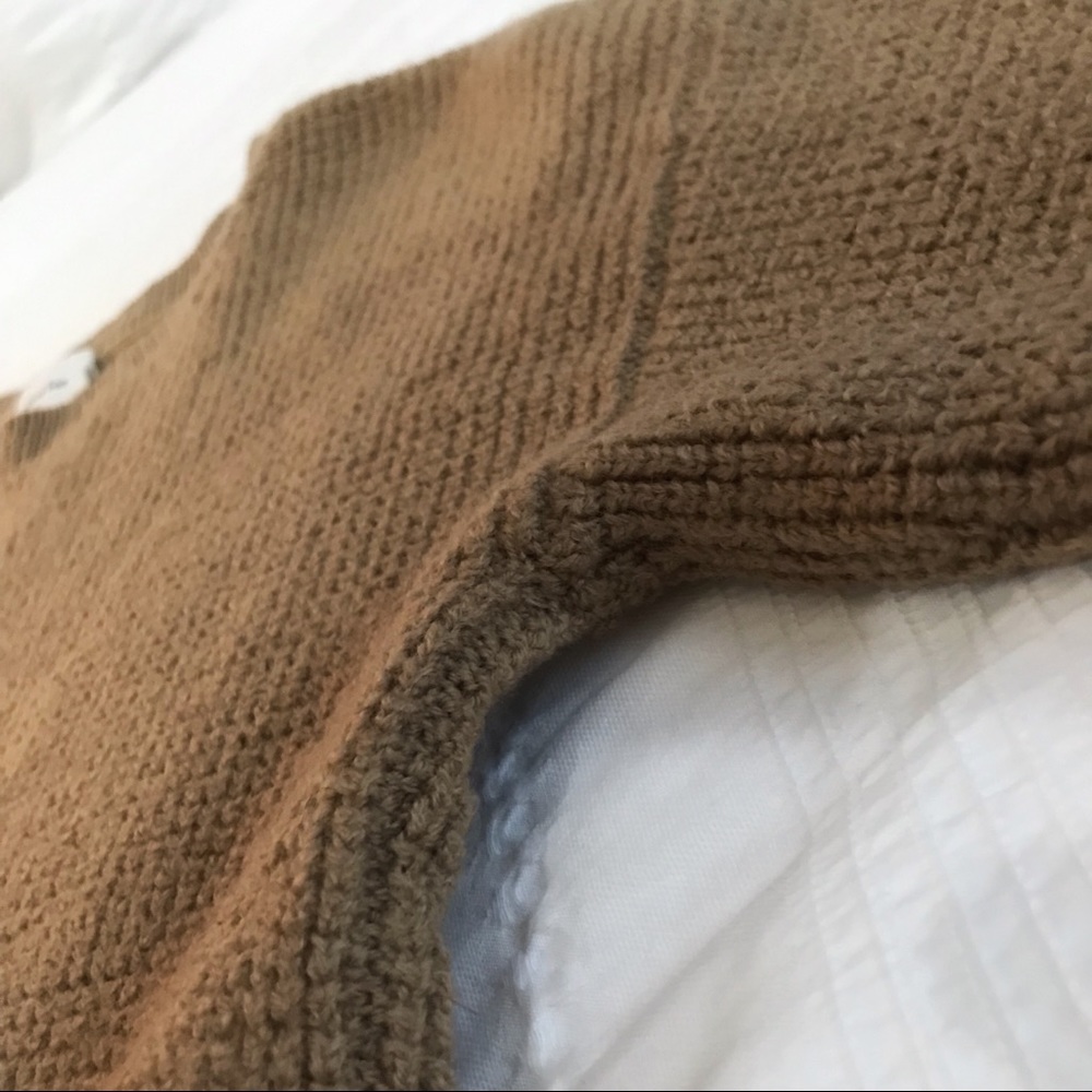 ARITZIA WILFRED FREE TAN 100% MERINO WOOL CREWNECK SWEATER -M - Picture 7 of 10